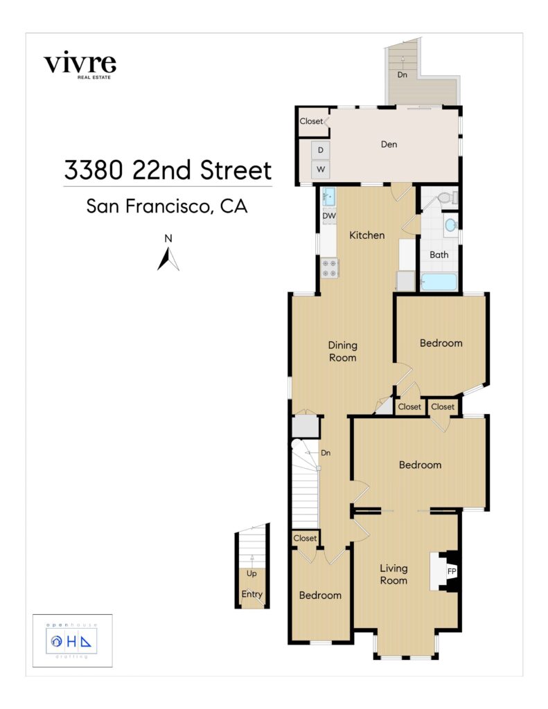 Floor Plans for 3380 22nd St, San Francisco home for sale by top SF Realtor Danielle Lazier | Vivre Real Estate agents