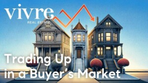 Graphic of smaller and larger San Francisco homes illustrating how to trade up your property to a larger or better one when the market is down