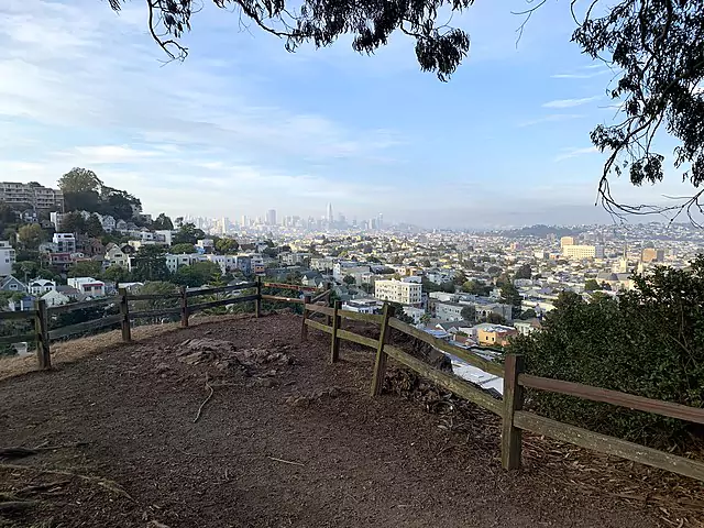 View of San Francisco City and Skyline from Billy Goat Hill