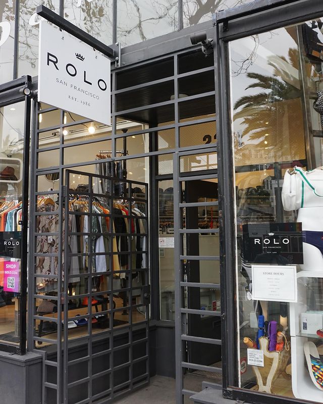 Exterior View of ROLO San Francisco Storefront with Clothes and Wares Displayed in Window