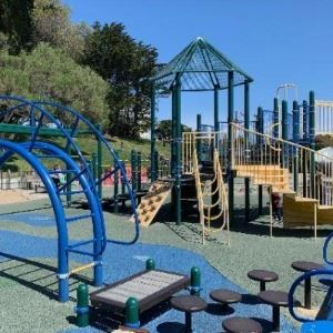 Multi colored playground at Alta Vista Park in San Francisco