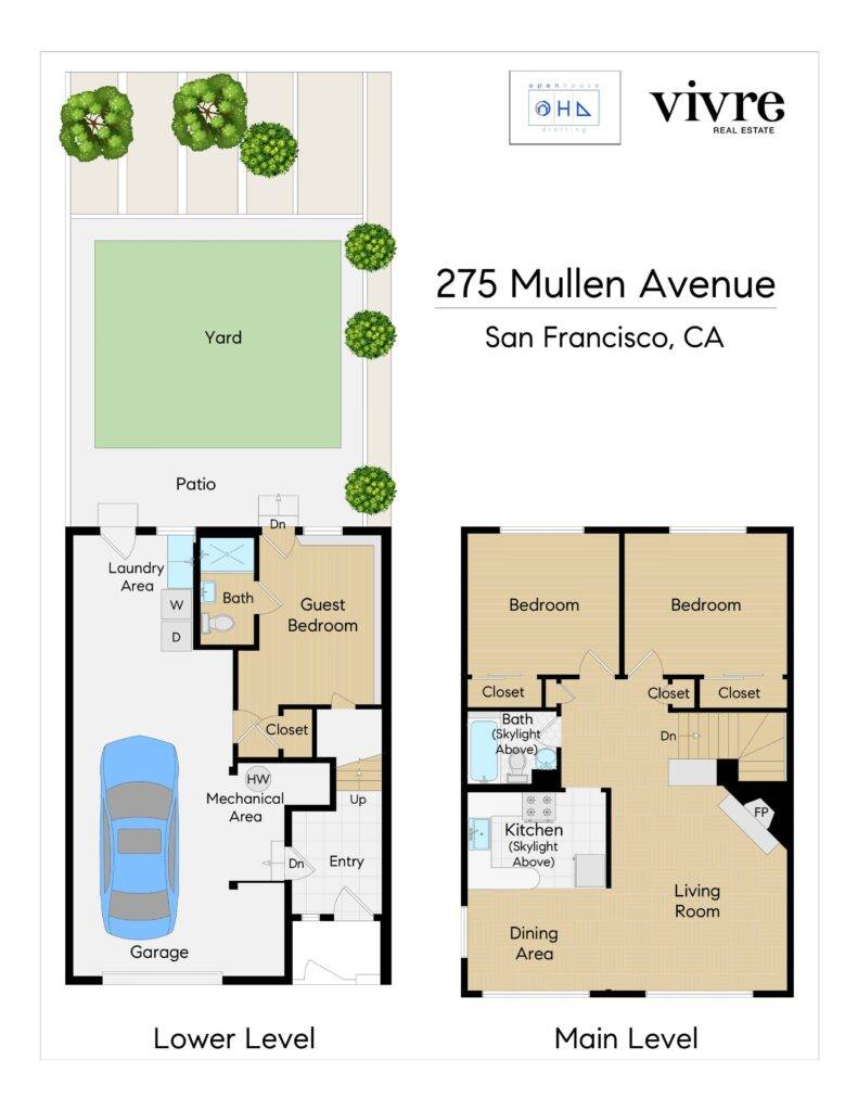 Floor Plan for 275 Mullen Ave, San Francisco Bernal Heights home for sale by top best SF Realtors Danielle Lazier Vivre Real Estate agents