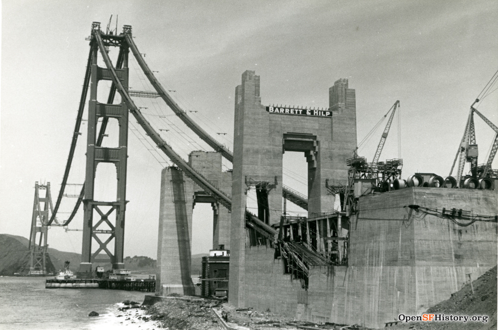 golden gate bridge under construction